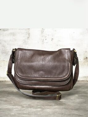 Fossil Vintage Brown Pebble Leather Cross Body Bag